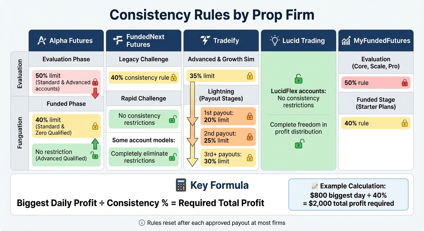 Consistency Rules Comparison Across Major Futures Prop Firms