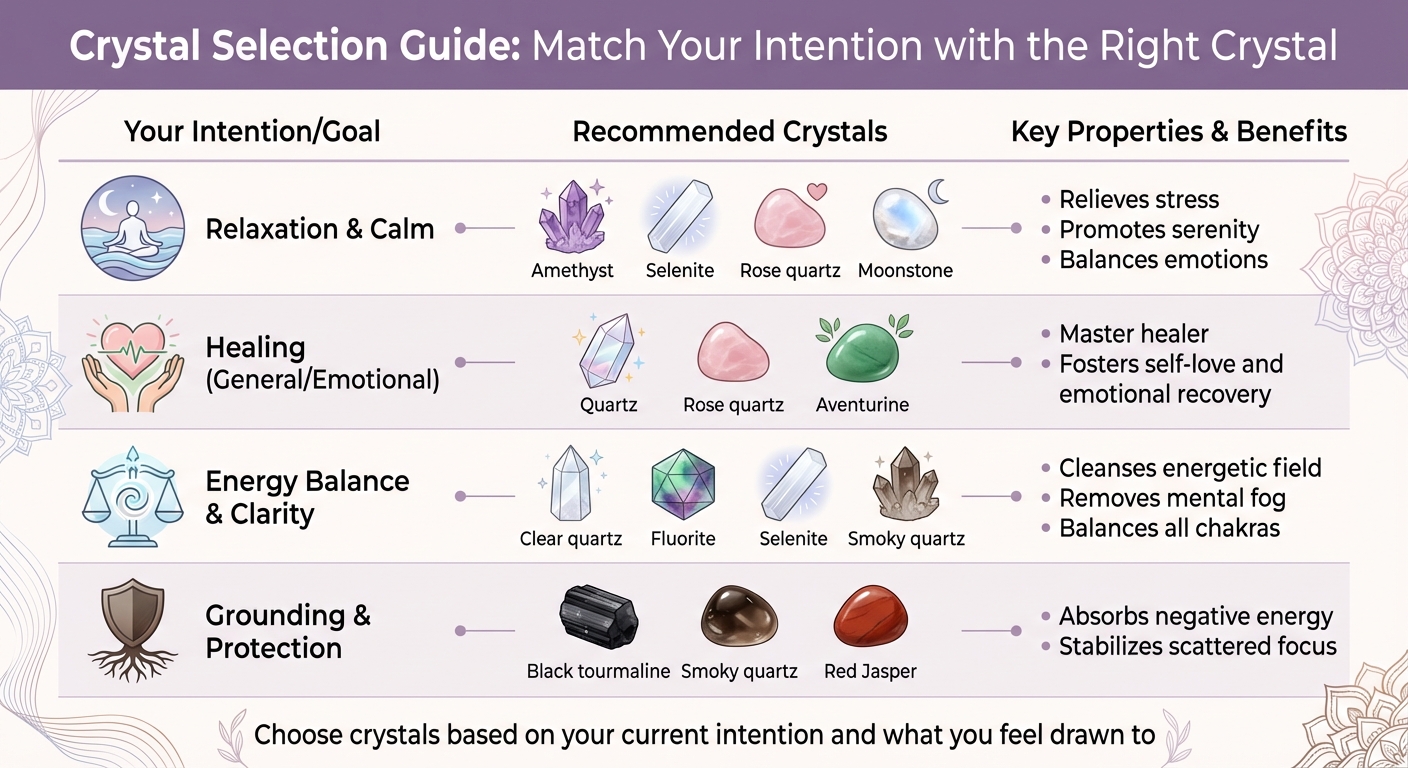 Crystal Selection Guide for Meditation Intentions