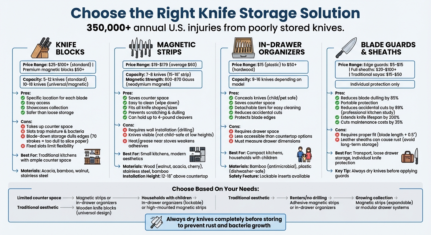 Knife Storage Methods Comparison: Pros, Cons, and Best Uses