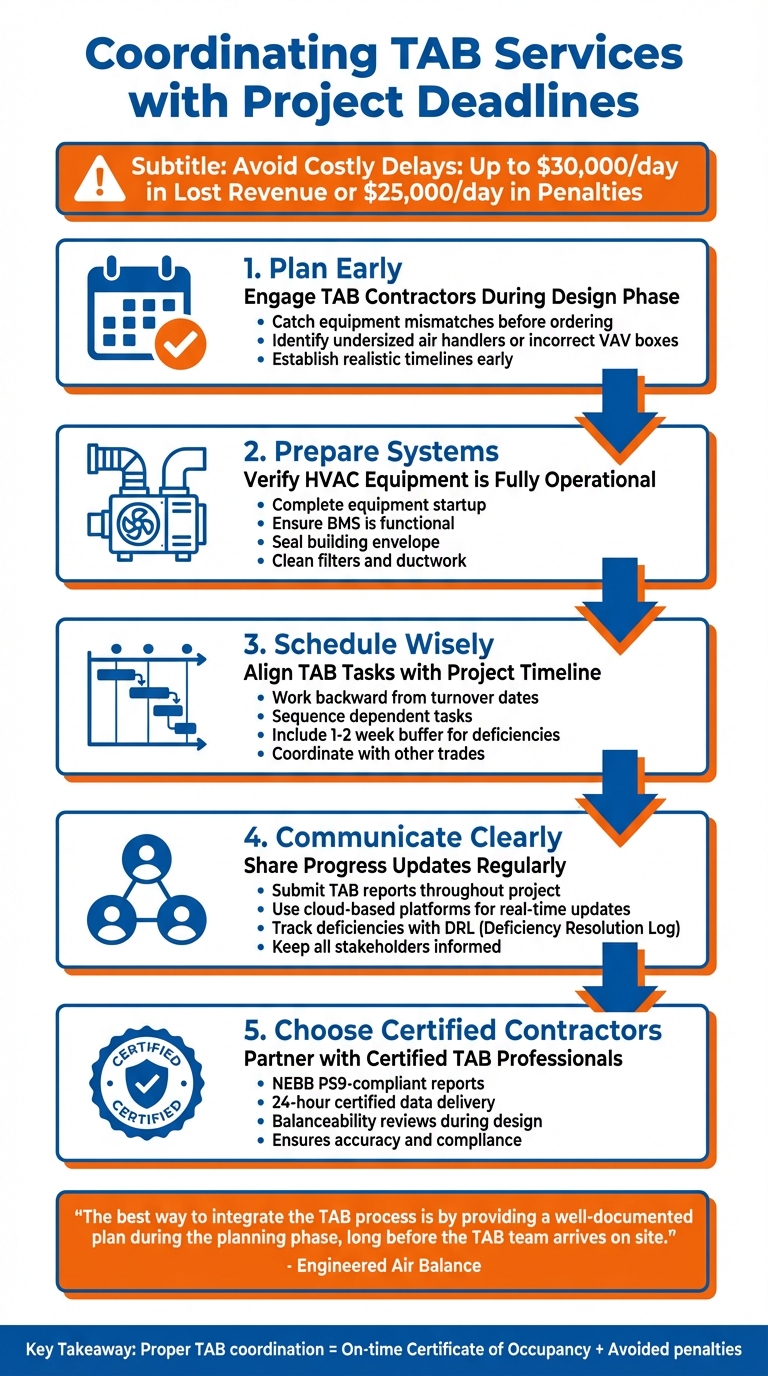 5-Step Process for Coordinating TAB Services with Project Deadlines