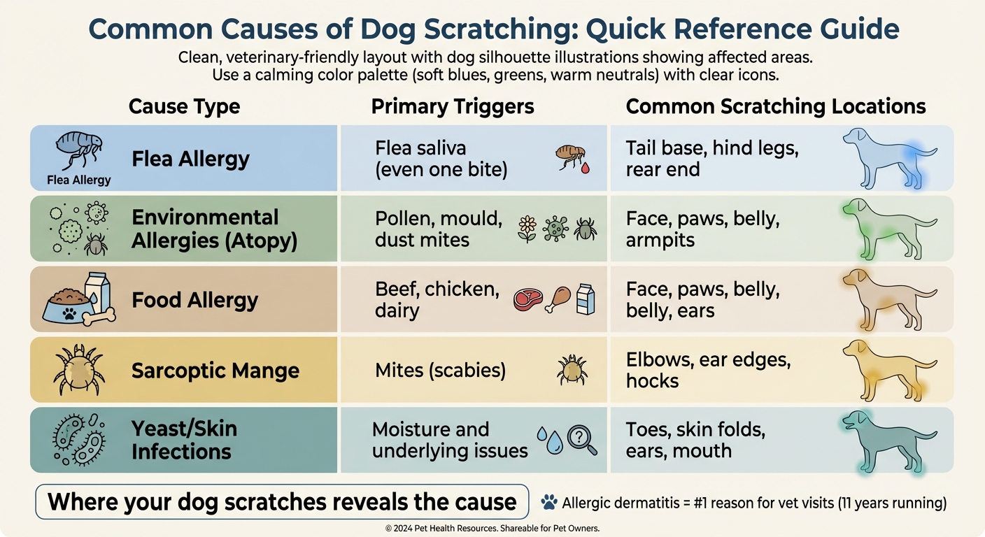 Common Causes of Dog Scratching: Symptoms and Affected Areas Guide