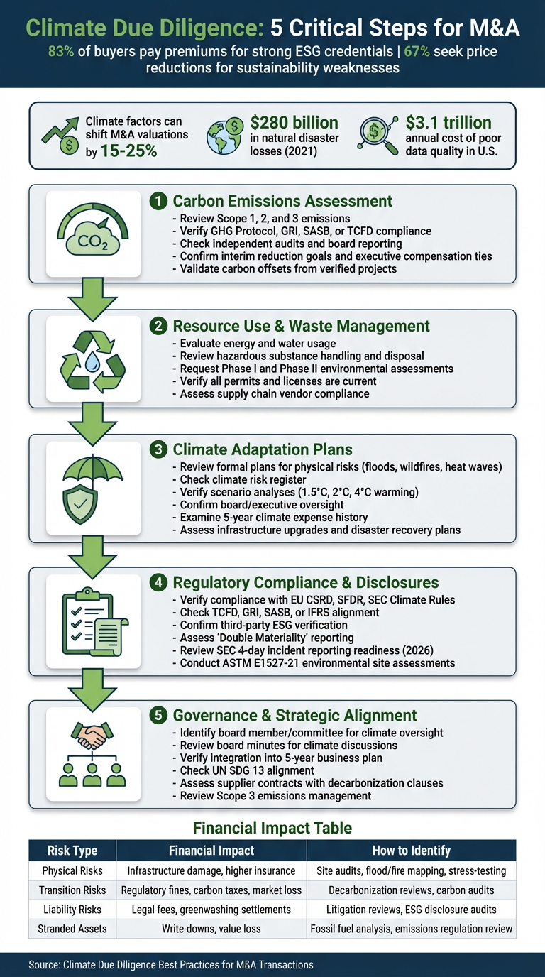 5-Step Climate Due Diligence Checklist for M&A Transactions
