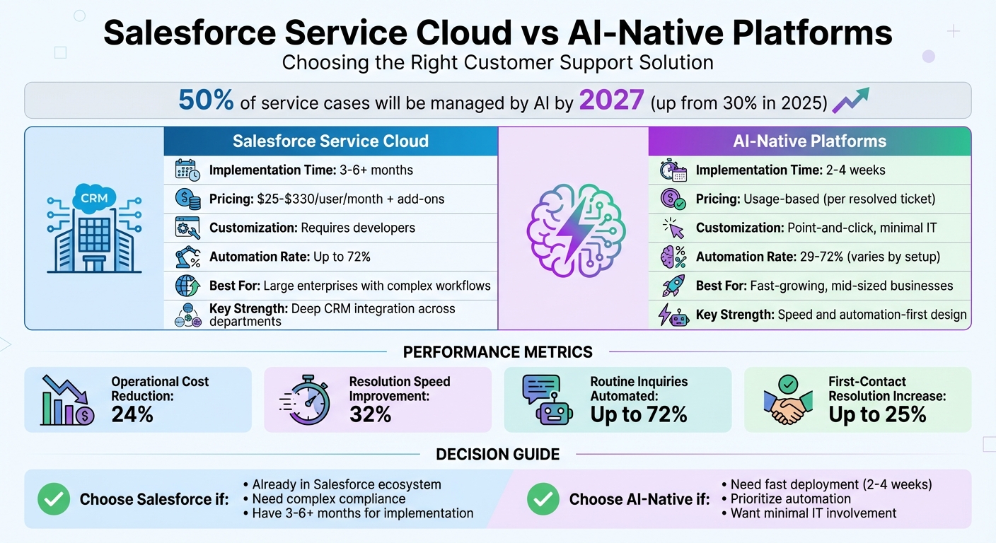 Salesforce Service Cloud vs AI-Native Support Platforms: Feature and Cost Comparison