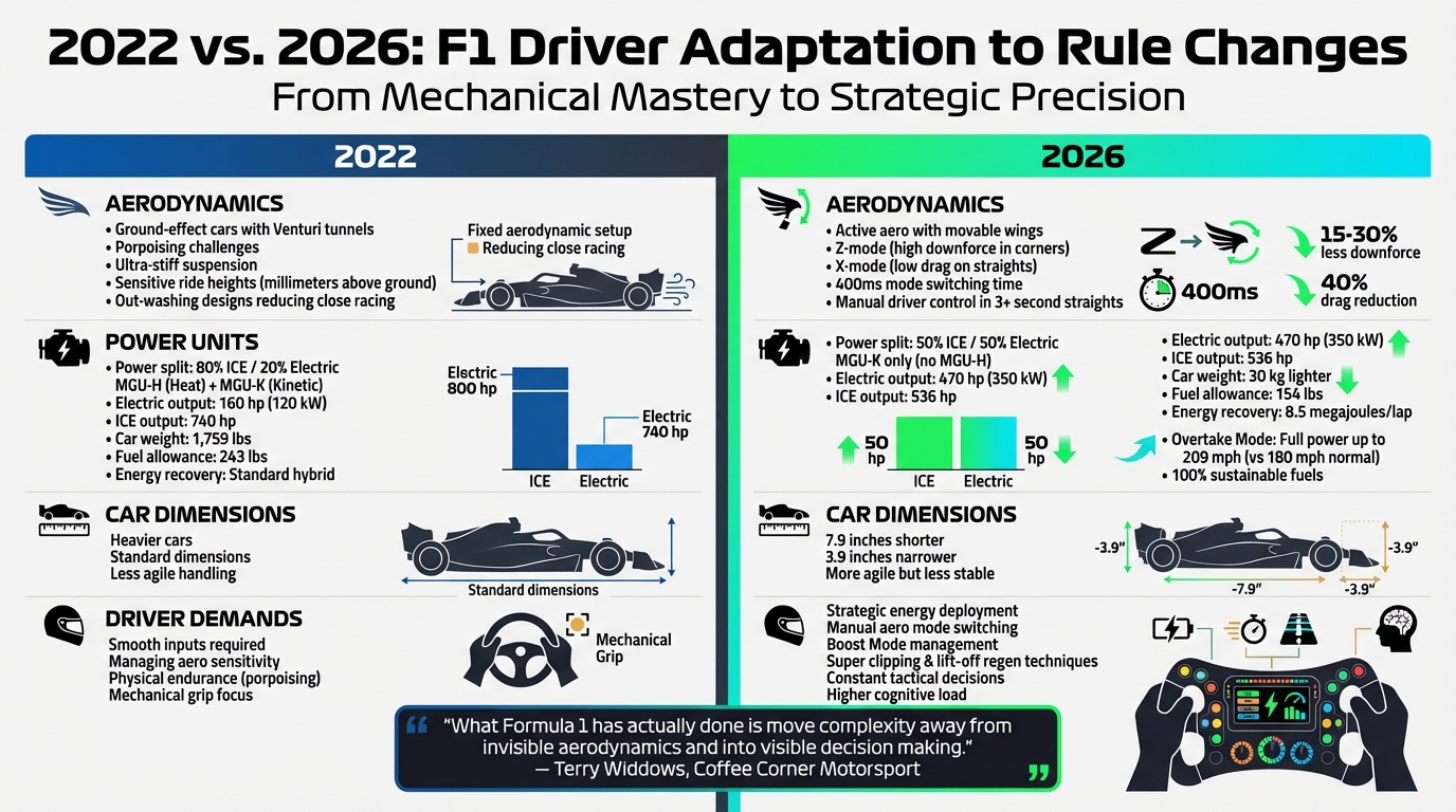 Formula 1 2022 vs 2026 Technical Regulations Comparison