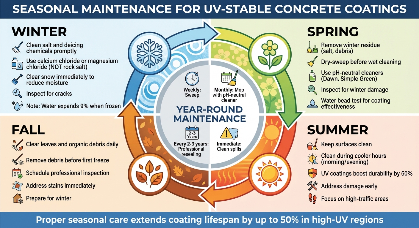 Seasonal Care For Uv-Stable Concrete Coatings 1 Seasonal Maintenance Guide For Uv-Stable Concrete Coatings