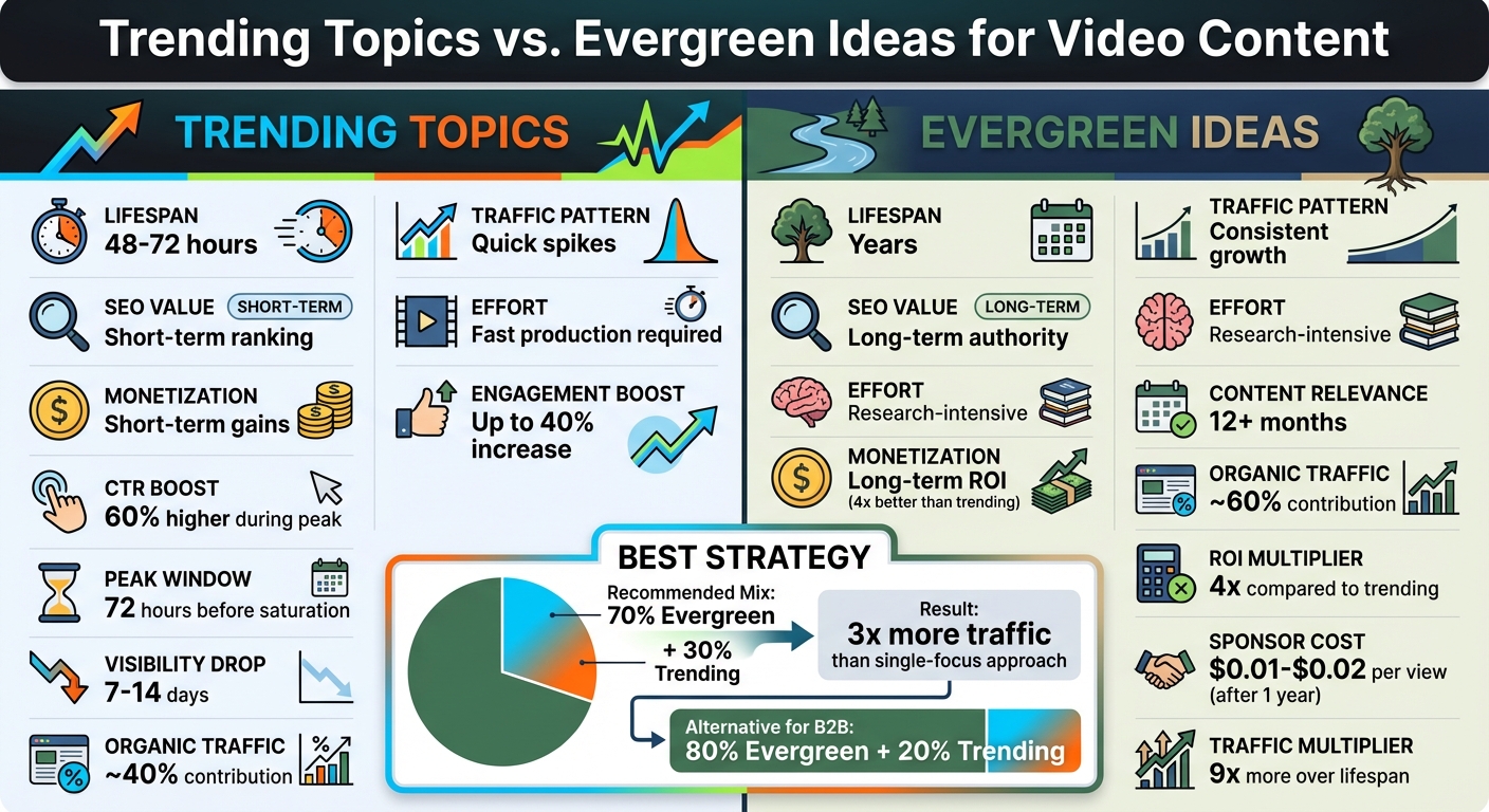 Trending vs Evergreen Video Content Strategy Comparison