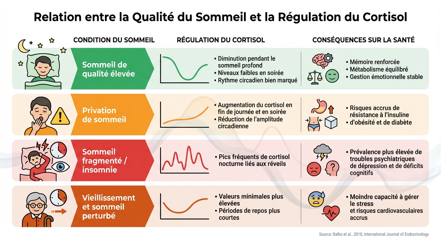 Impact de la qualité du sommeil sur les niveaux de cortisol et la santé