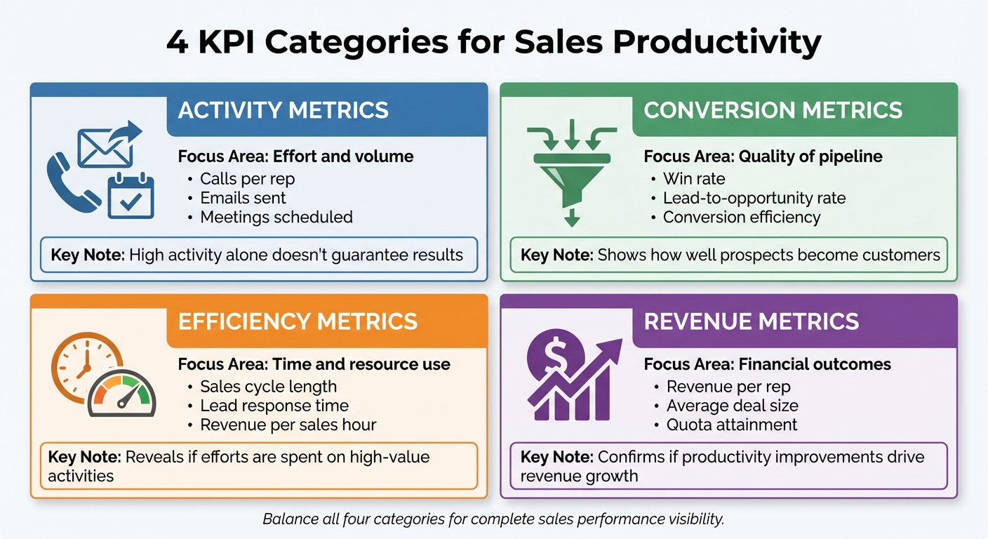 4 Categories of Sales Productivity KPIs with Examples and Focus Areas