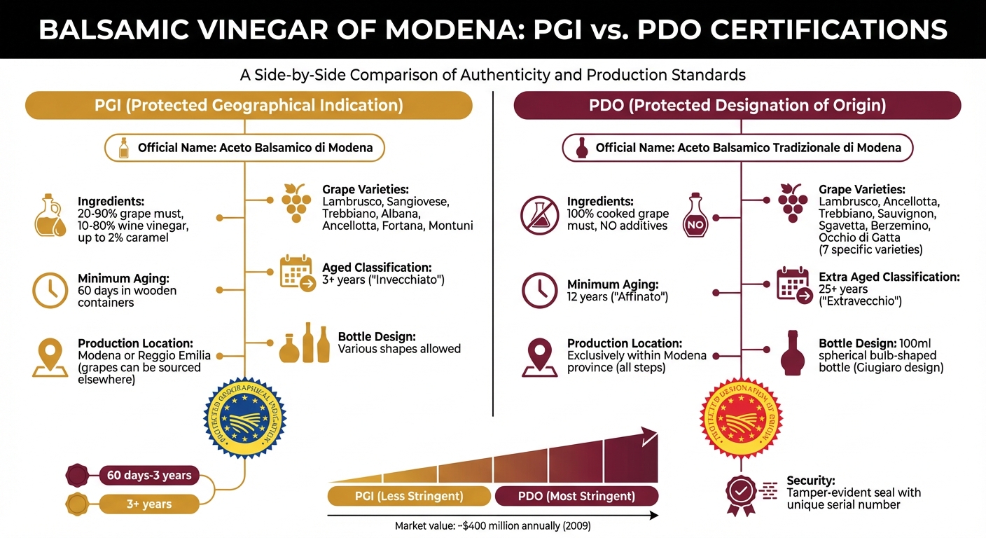 PGI vs PDO Balsamic Vinegar Certification Comparison
