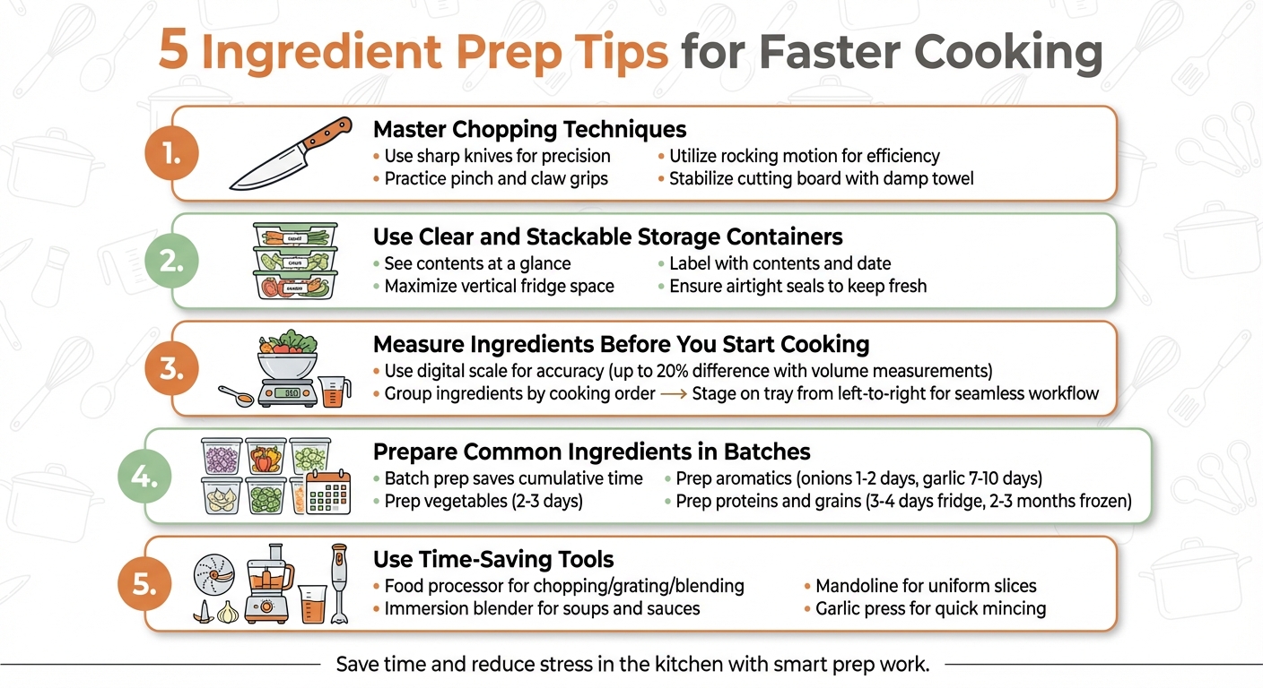 5 Ingredient Prep Tips for Faster Cooking Infographic