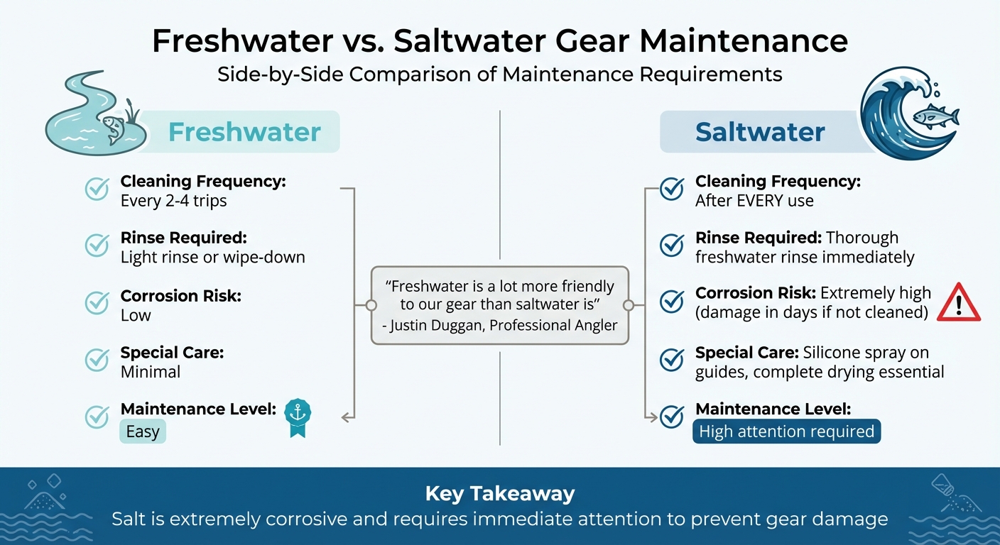 Freshwater vs Saltwater Fishing Gear Maintenance Requirements