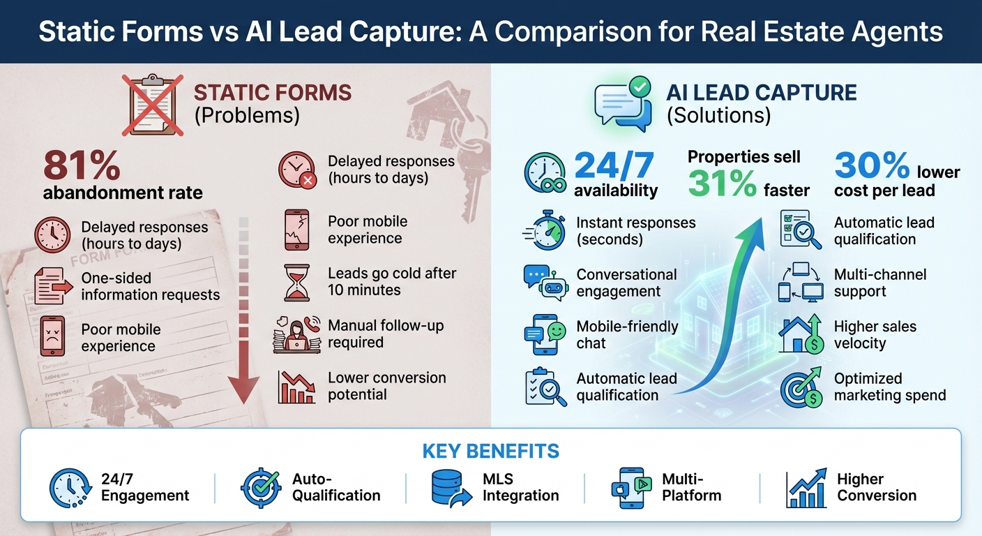 AI Lead Capture vs Static Forms: Real Estate Conversion Statistics