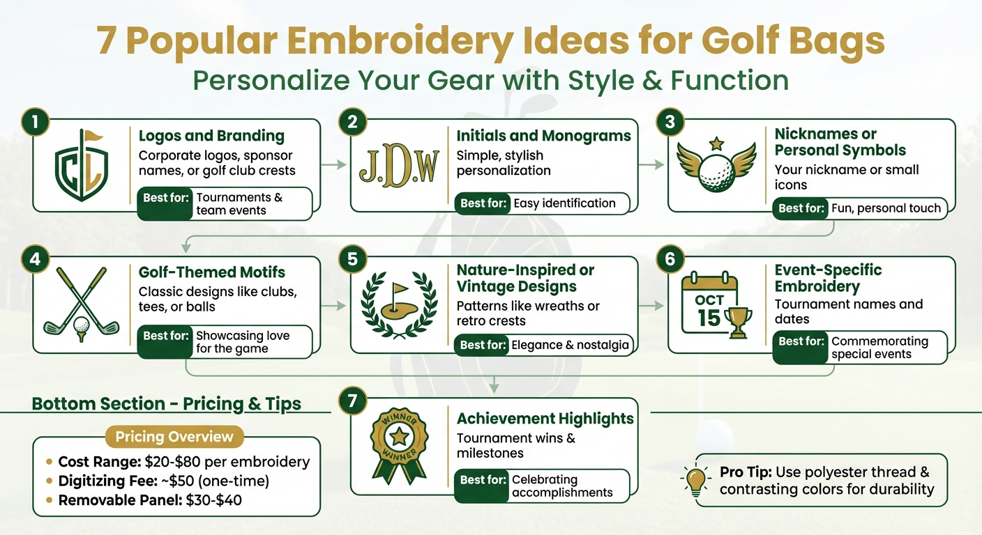 7 Popular Embroidery Ideas for Golf Bags with Pricing Guide
