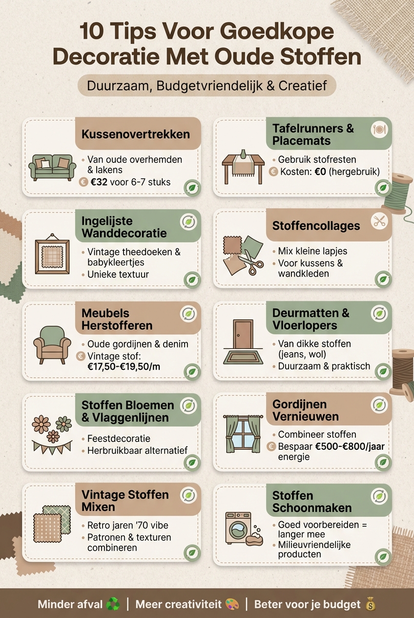 10 Manieren om Oude Stoffen te Hergebruiken voor Goedkope Decoratie