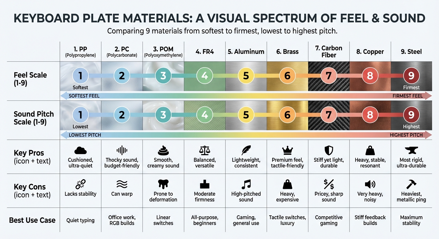 Keyboard Plate Materials Comparison: Feel, Sound, and Best Use Cases