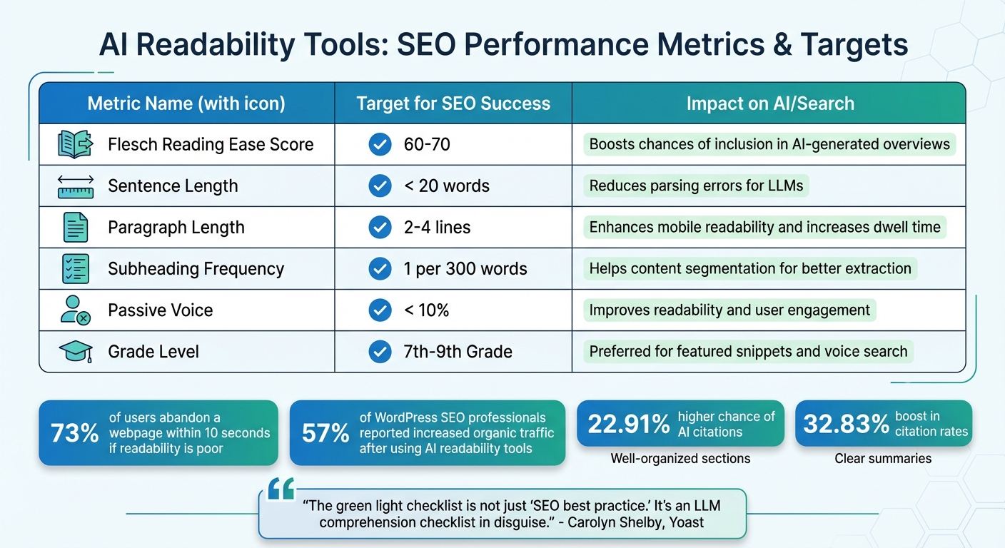 AI Readability Tools SEO Impact: Key Metrics and Performance Benchmarks