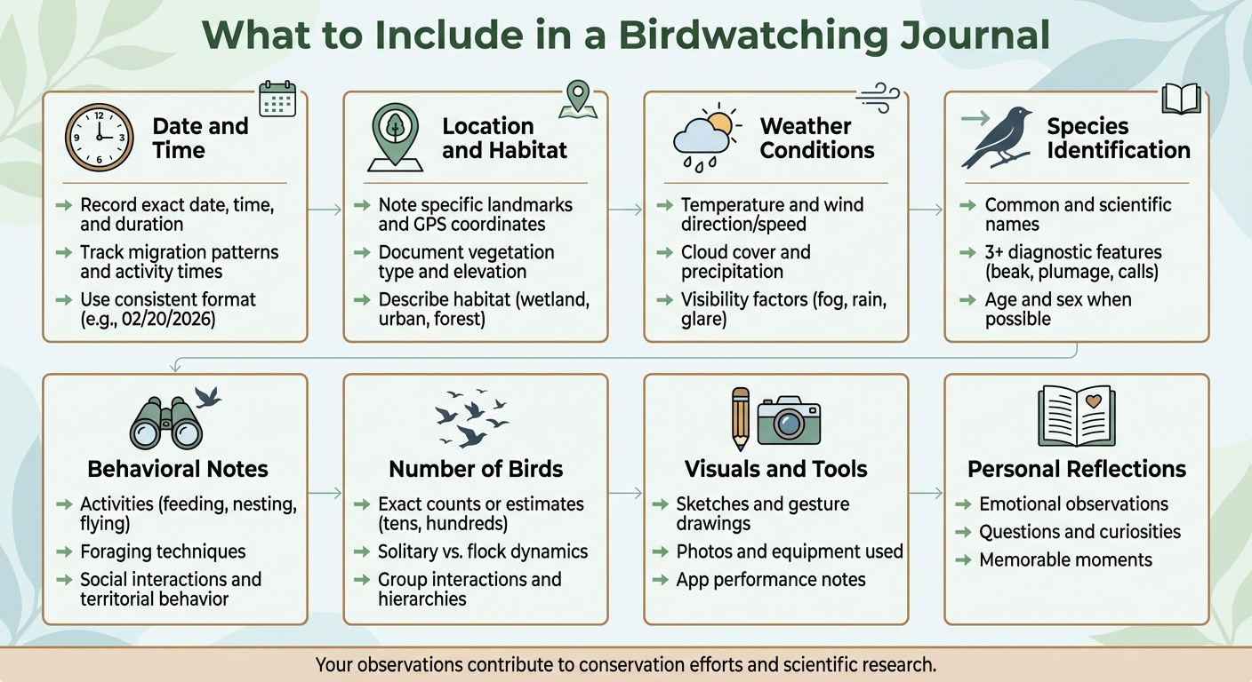 Essential Elements to Record in Your Birdwatching Journal