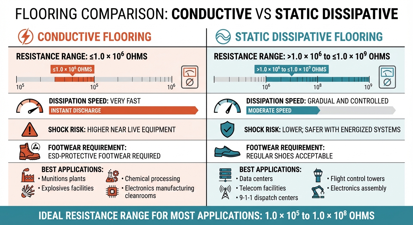 Conductive Flooring Vs. Static Dissipative Flooring 5 Conductive Vs Static Dissipative Flooring Comparison Chart