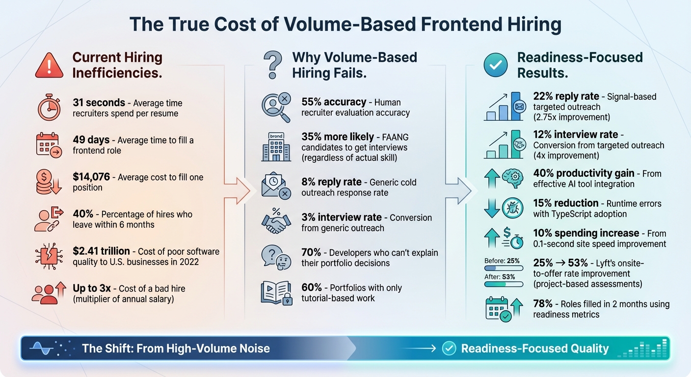 Frontend Hiring Costs: Volume vs Readiness-Focused Approach Statistics