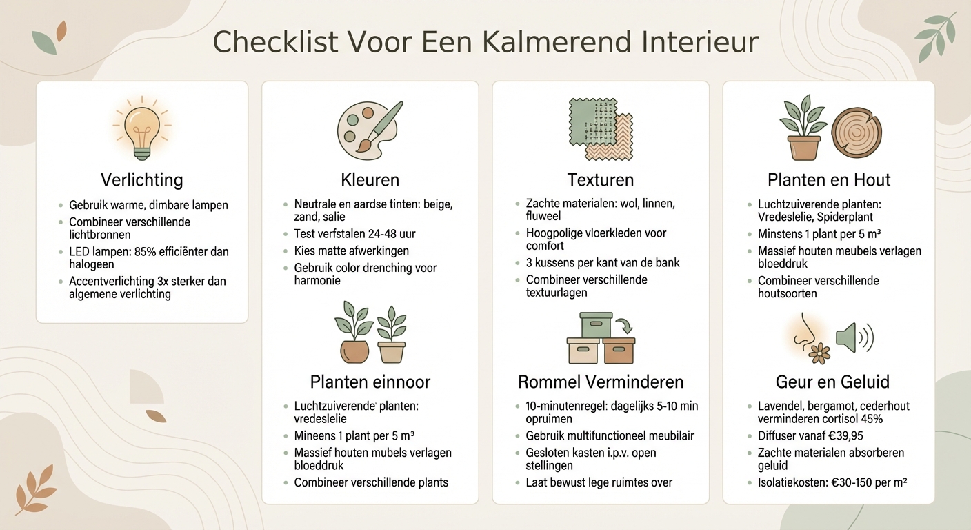 Checklist voor een kalmerend interieur: 6 essentiële stappen