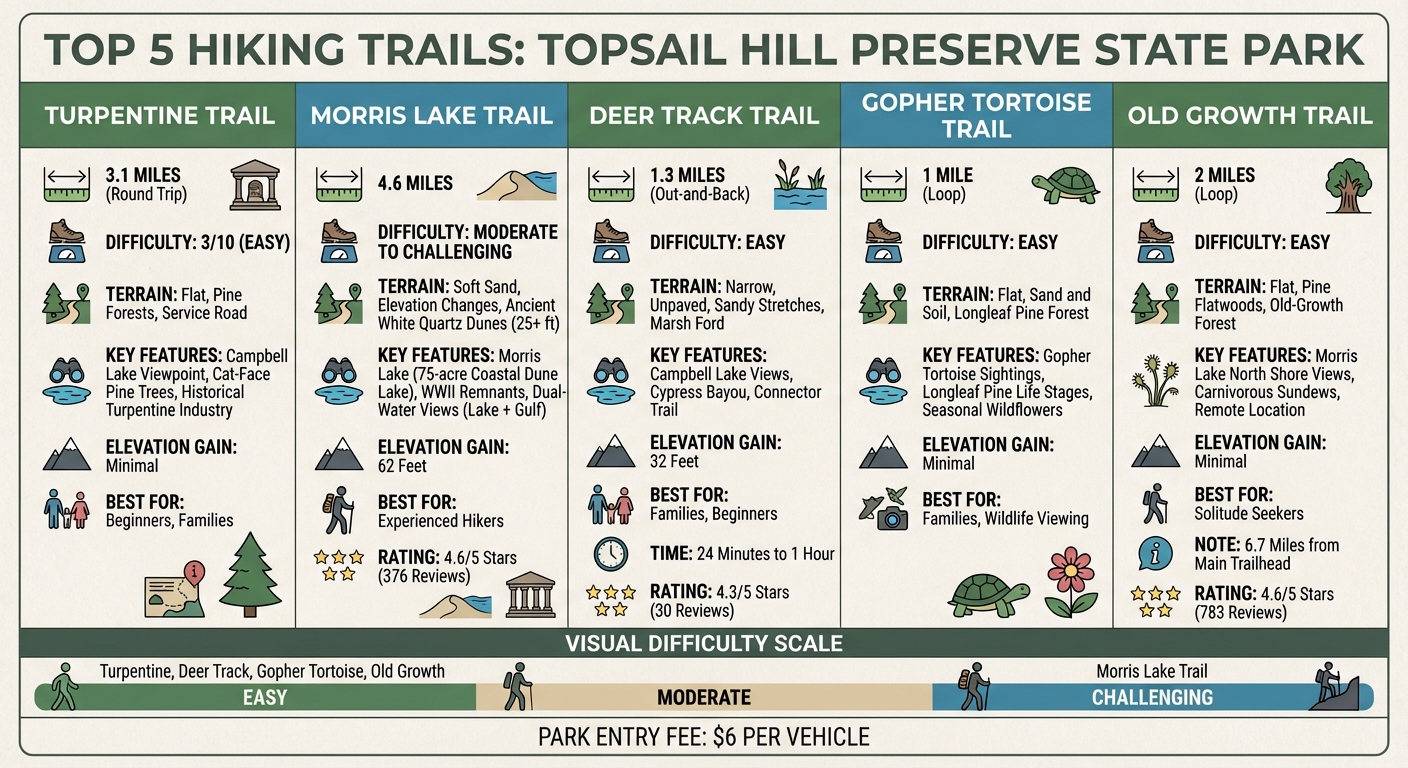 Top 5 Hiking Trails at Topsail Hill Preserve State Park Comparison Guide