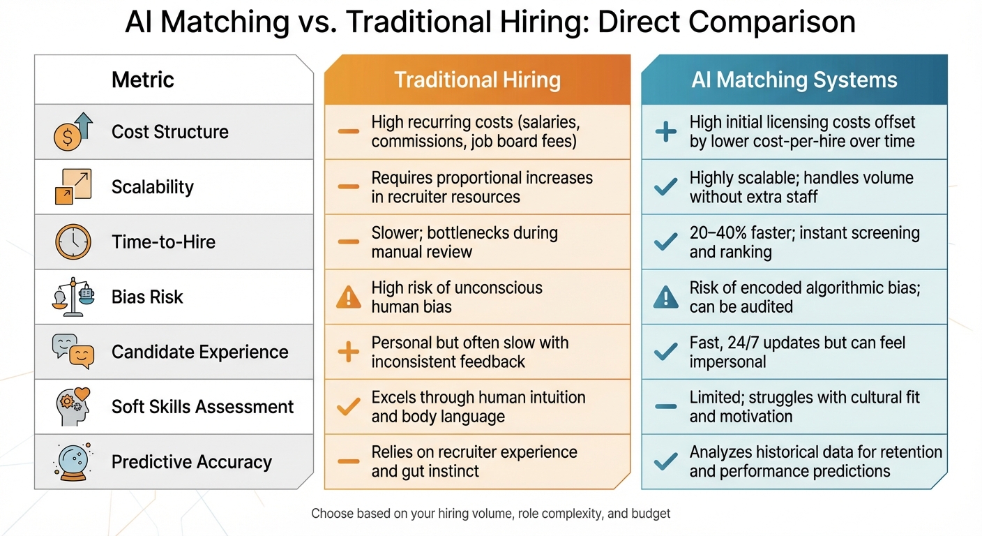 AI vs Traditional Hiring Methods Comparison Chart
