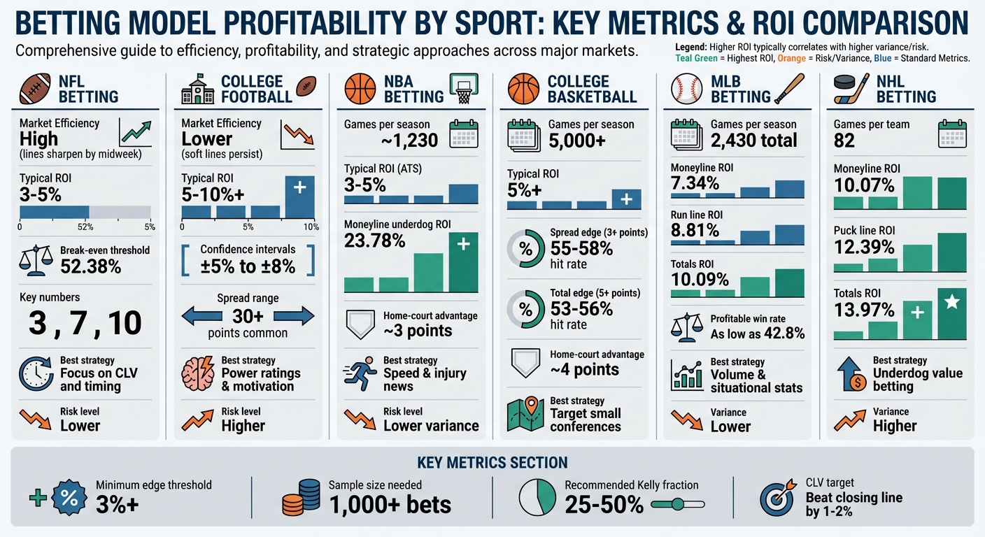 Betting Model Profitability Comparison Across Major Sports