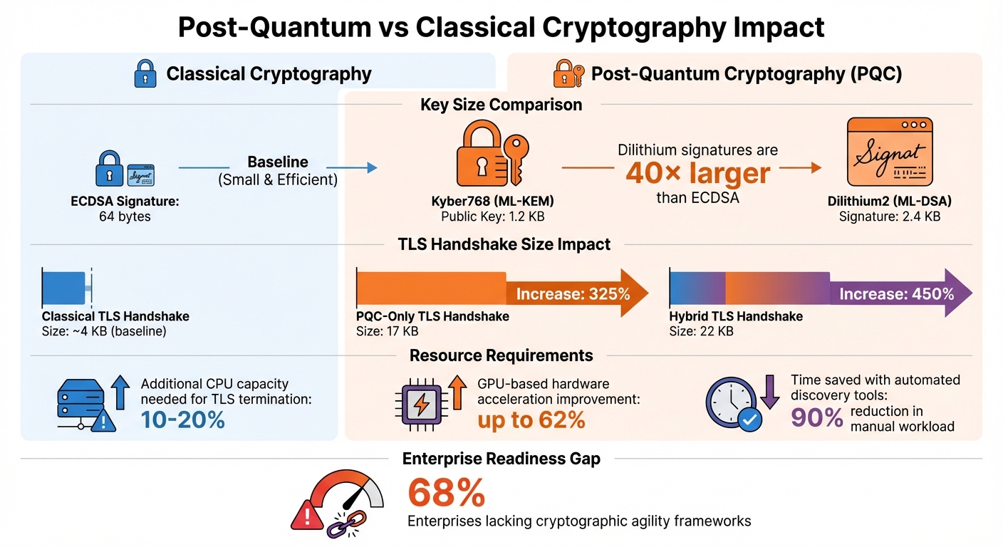 Post-Quantum vs Classical Cryptography: Key Size and Performance Comparison