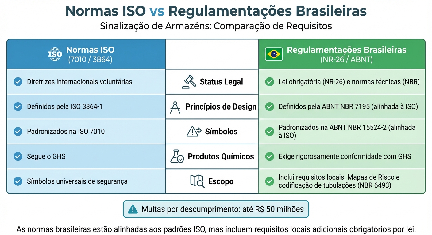 Comparação entre Normas ISO e Regulamentações Brasileiras para Sinalização de Armazéns