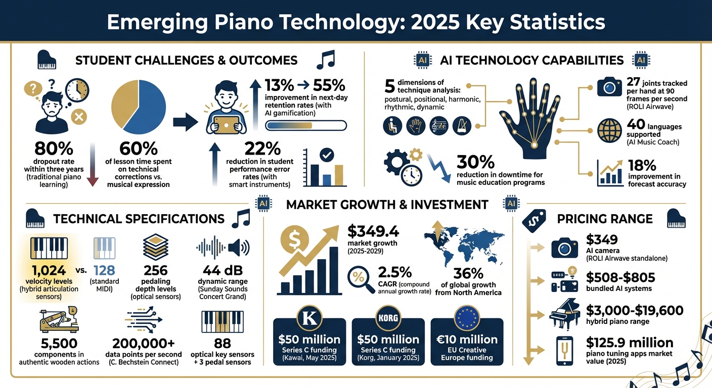 Piano Technology Statistics 2025: AI Impact, Market Growth, and Student Outcomes