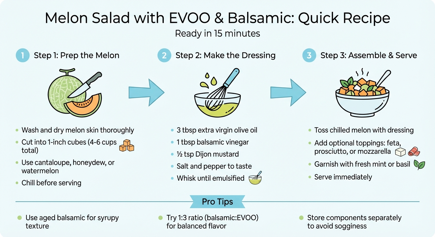 How to Make Melon Salad with Balsamic and EVOO in 3 Steps