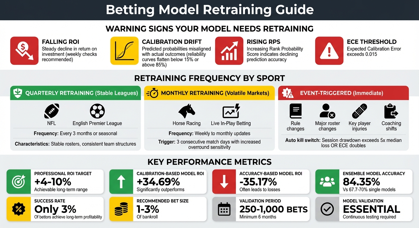 Betting Model Retraining Schedule by Sport Type and Warning Signs
