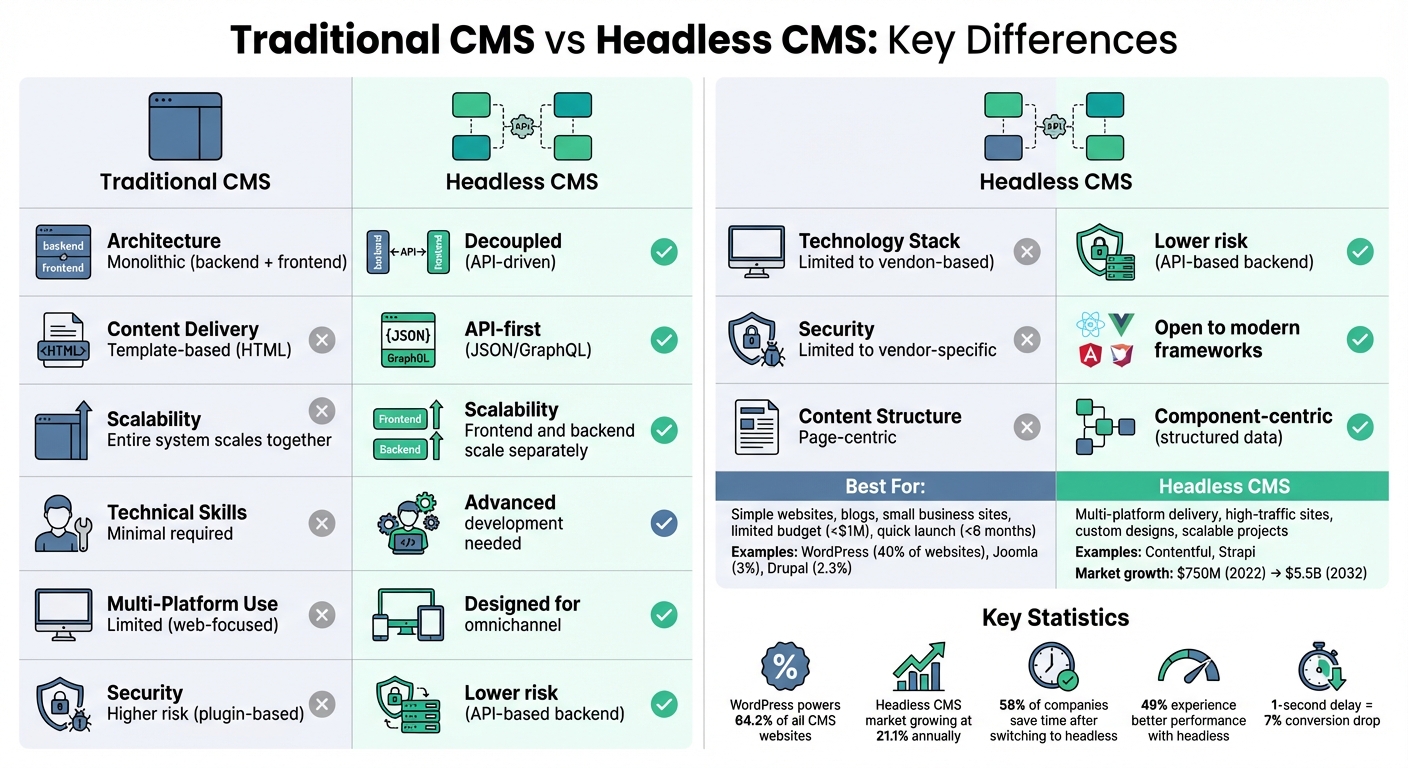 Traditional CMS vs Headless CMS: Complete Feature Comparison