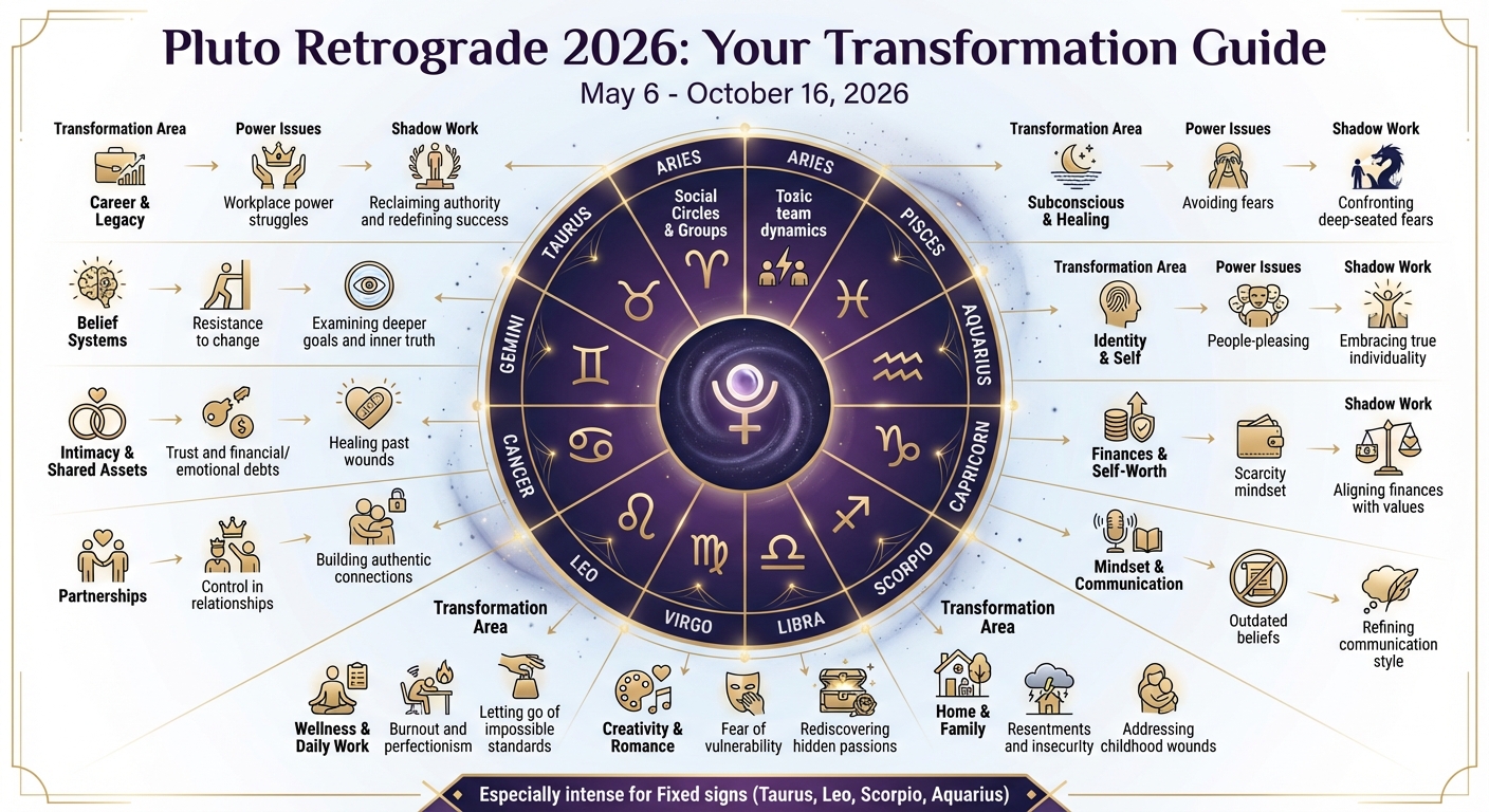 Pluto Retrograde 2026: Transformation Areas and Shadow Work for Each Zodiac Sign