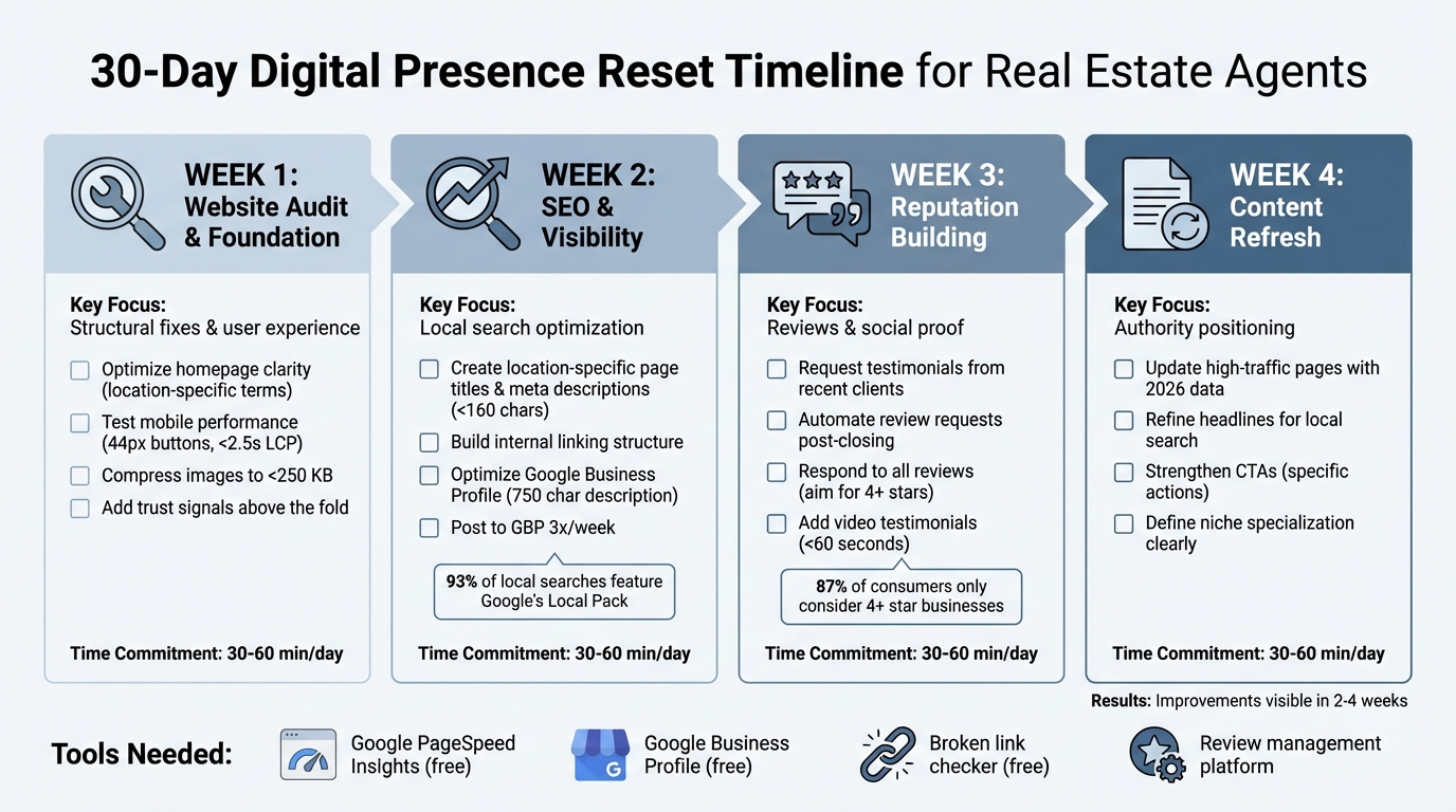 30-Day Digital Presence Reset Plan for Real Estate Agents