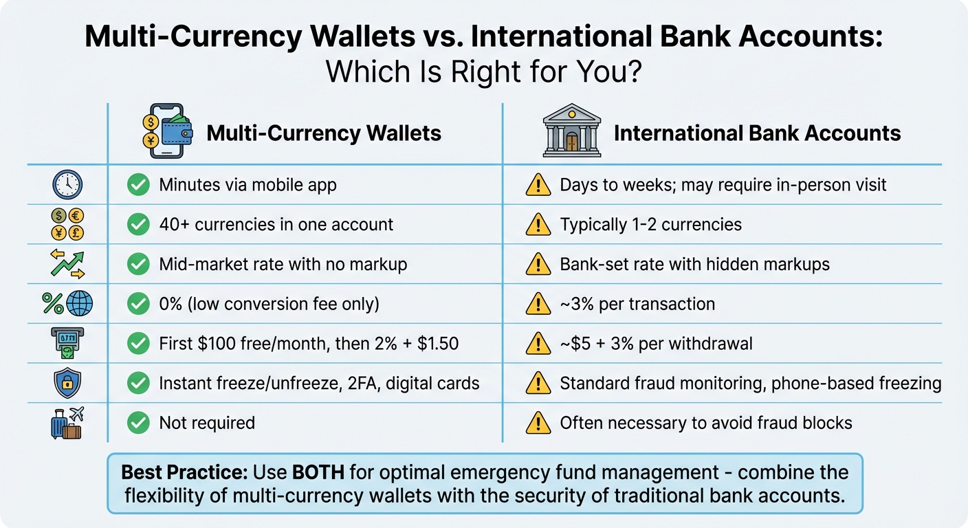 Multi-Currency Wallets vs International Bank Accounts Comparison