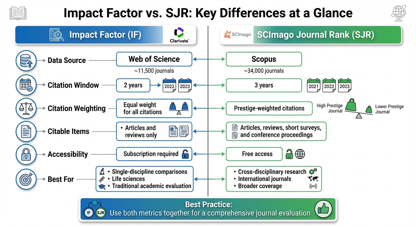 Impact Factor vs SJR: Side-by-Side Comparison of Journal Metrics