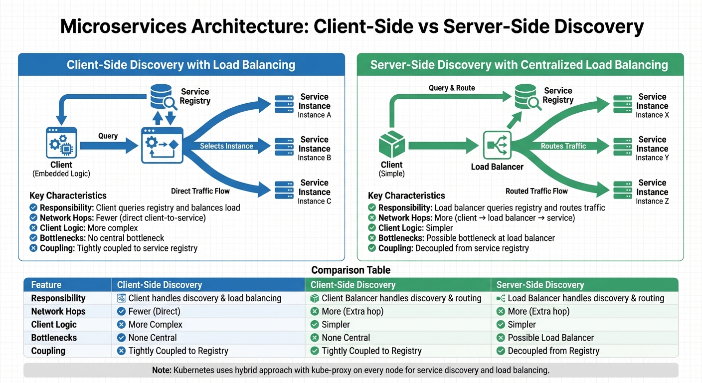 Client-Side vs Server-Side Service Discovery Architecture Comparison