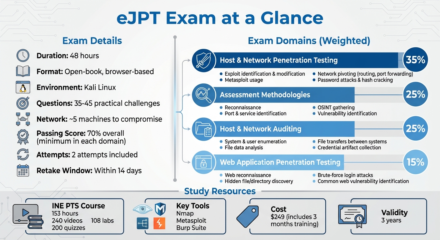 eJPT Certification Exam Structure and Domain Breakdown