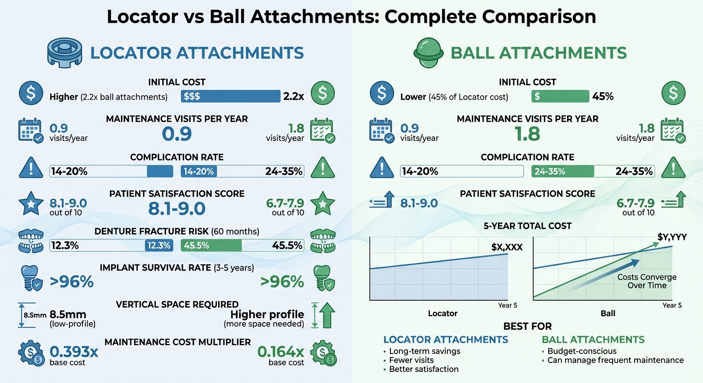 Locator vs Ball Attachments: Cost and Performance Comparison Chart