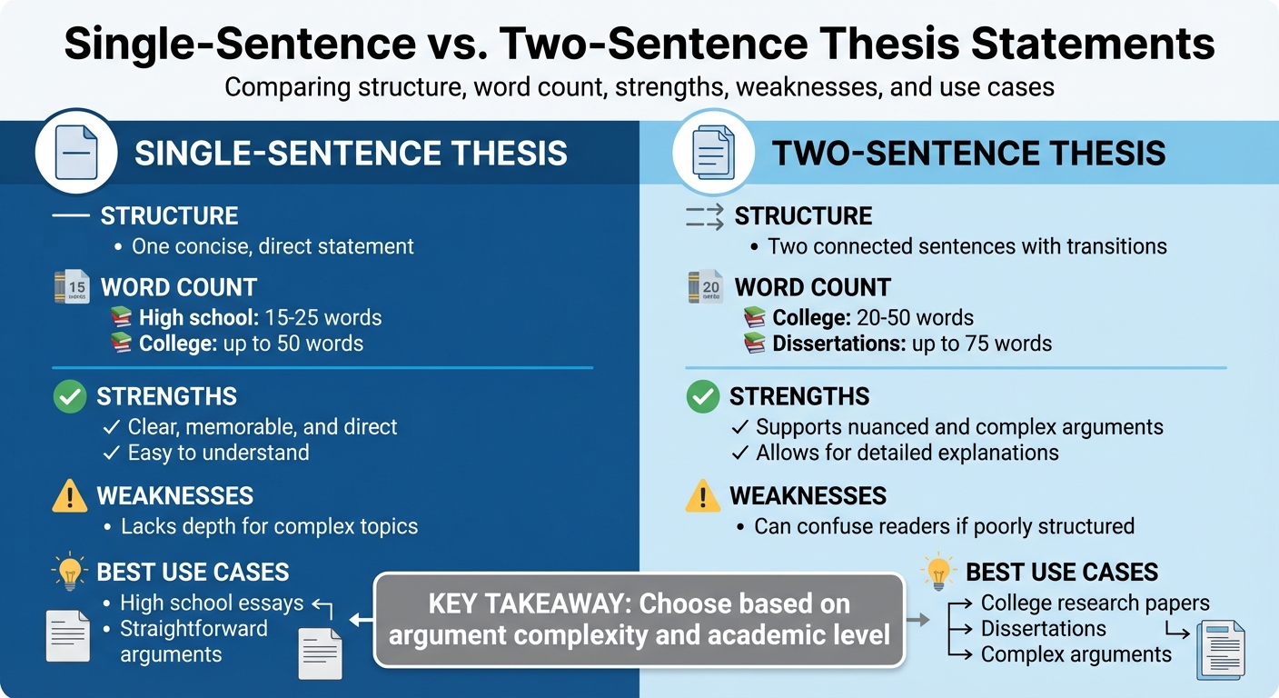Single-Sentence vs Two-Sentence Thesis Statements Comparison