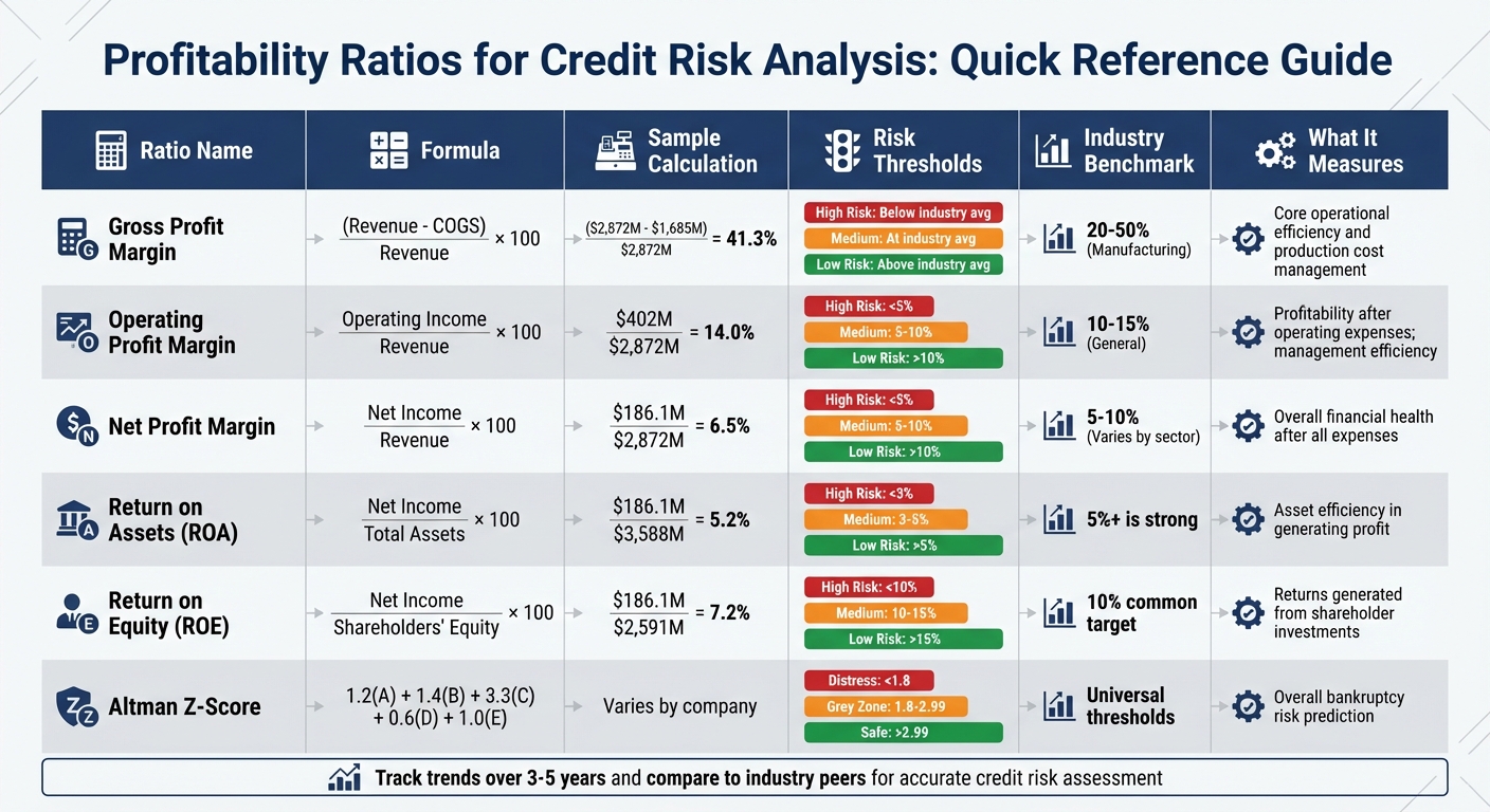 Profitability Ratios for Credit Risk Analysis: Formulas and Benchmarks