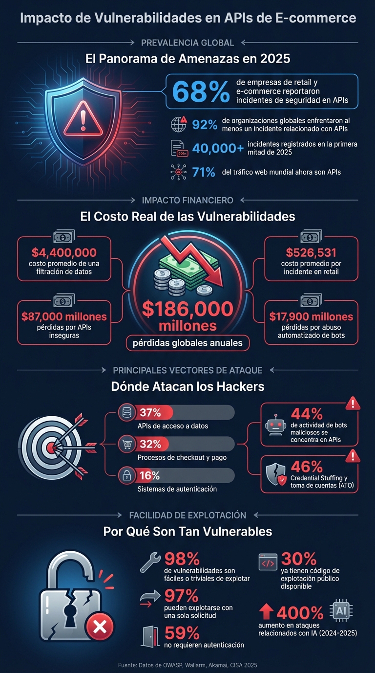 Impacto financiero y prevalencia de vulnerabilidades en APIs de e-commerce 2025