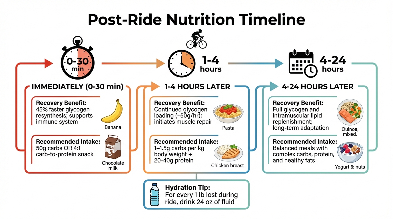 Post-Ride Nutrition Timeline: Recovery Benefits and Recommended Intake by Time Window