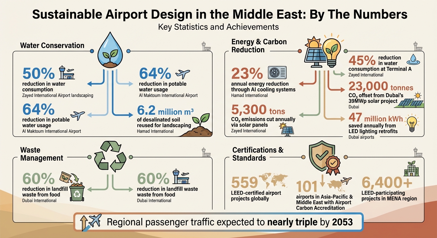 Sustainable Airport Design Impact Statistics in Middle East