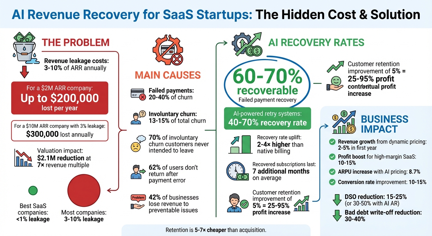 Revenue Leakage Impact and AI Recovery Rates for SaaS Startups