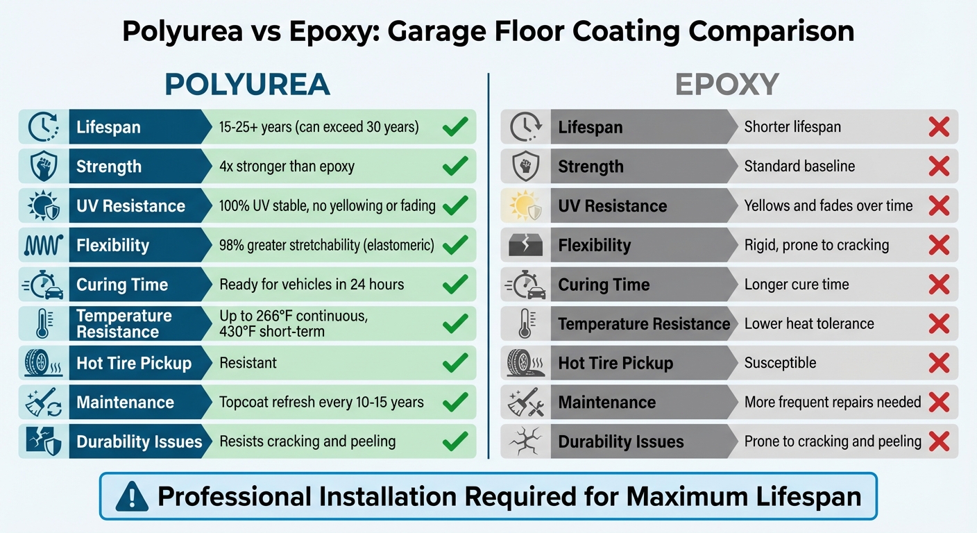 Garage Floors: Lifespan Of Polyurea Coatings 5 Polyurea Vs Epoxy Garage Floor Coatings Comparison
