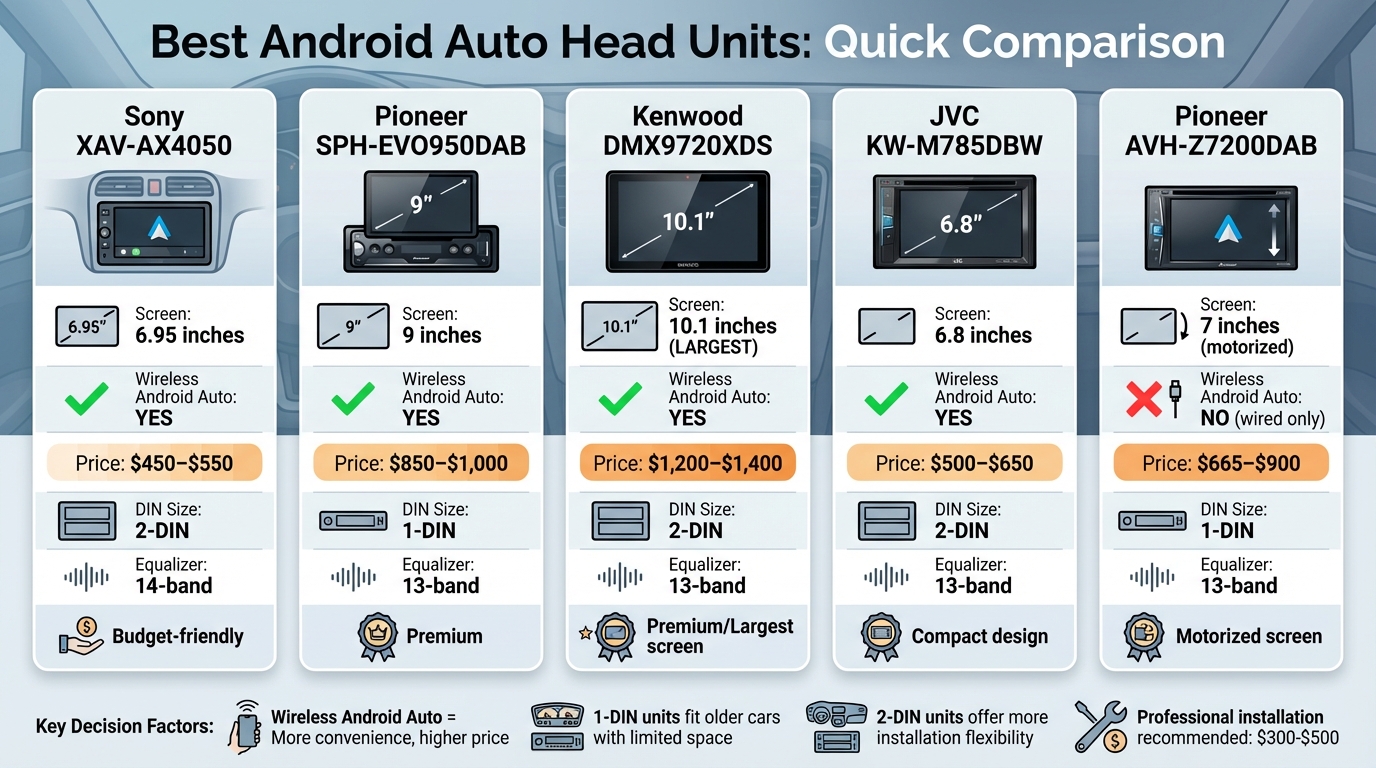 Android Auto Head Unit Comparison: Features and Prices