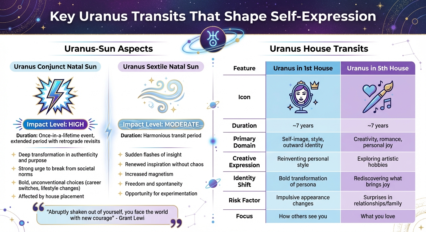Uranus Transit Types and Their Effects on Self-Expression