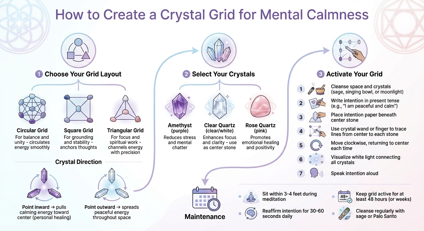 How to Create and Activate a Crystal Grid for Meditation in 3 Steps